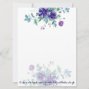 Lila Aquarell-Anemone Epheser 4:1 Karte