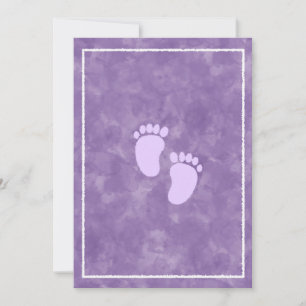 Lila-Aquarell-Baby-Shower-Rechteckvorlage  Einladung