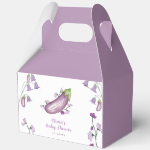 Lila Aquarell-Blumen-Aubergine-Baby-Party Geschenkschachtel