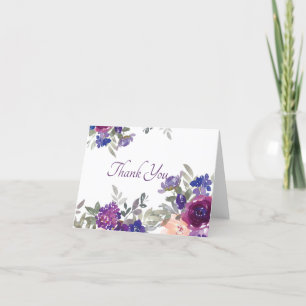 Lila Aquarell-Blumen-Dankeskarten Dankeskarte