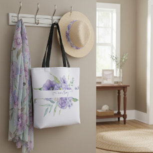 Lila Aquarell-Blumen personalisiert  