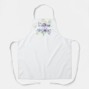 Lila Aquarell-Blumen personalisiert Schürze