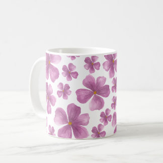 Lila Aquarell-Blumenmuster Kaffeetasse