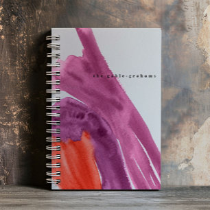 Lila-Aquarell-personalisiertes Journal Notizbuch