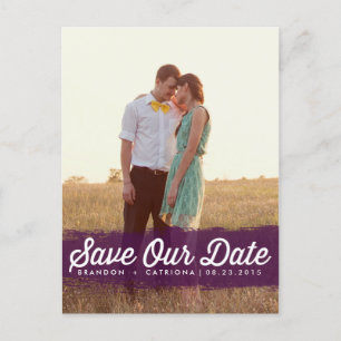 LILA AQUARELL-SPLASH   SAVE-THE-DATE-POSTKARTE ANKÜNDIGUNGSPOSTKARTE