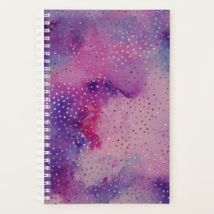 Lila Aquarell- und Glitzer-Planer Planer