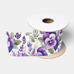 Lila Aquarell Veilchen Blumige Eleganz Satinband