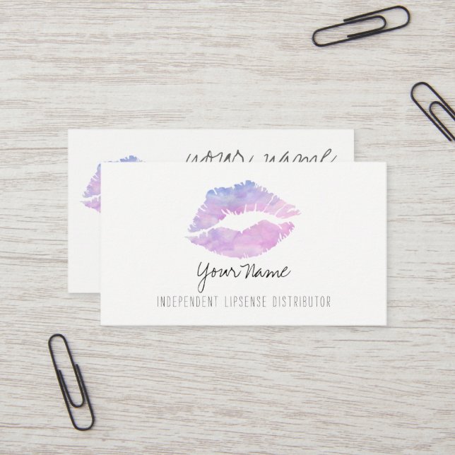Lila Aquarell-Visitenkarten Visitenkarte (Vorderseite/Rückseite Beispiel)