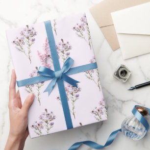 Lila Aquarell-Wildblumen-Blumenmuster Geschenkpapier