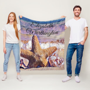 Lila Aquarellbilder Fleecedecke