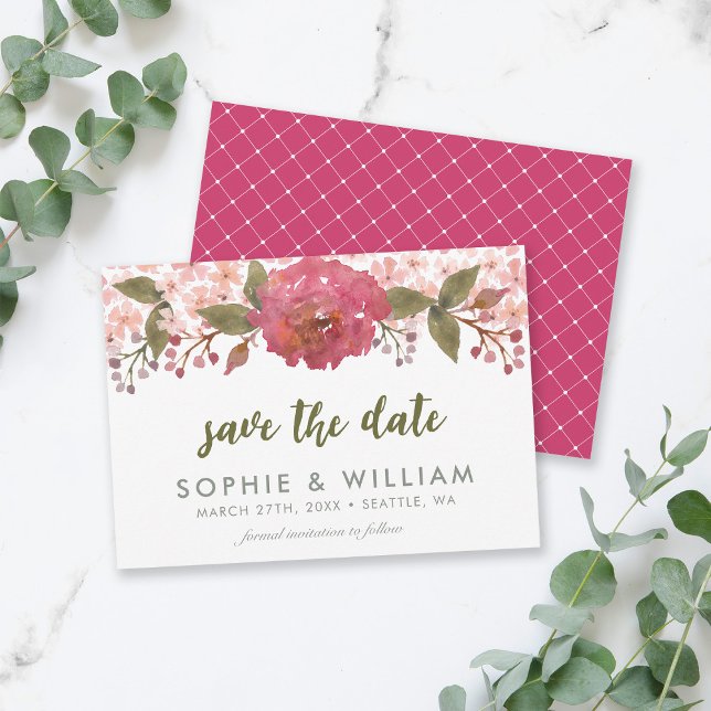 Lila Aquarellblume Save the Date (Von Creator hochgeladen)