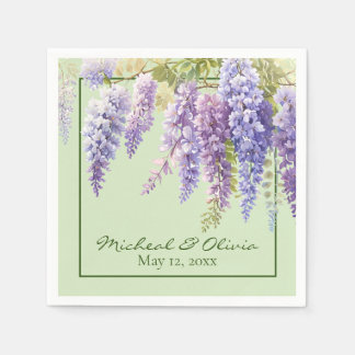 Lila Aquarellblütenwisteria lilac botanisch Serviette