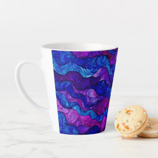 Lila Aquarellfarbe abstrakte Wölfe Tasse