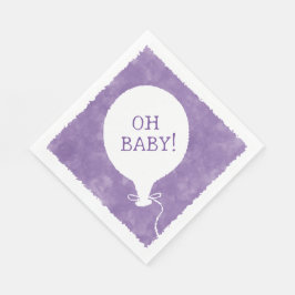 Lila Aquarellfarbe Kinderdusche Oh Baby Serviette