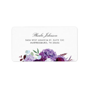 Lila Aquarellfarbe Lilac Rücksendeadresse Adressaufkleber