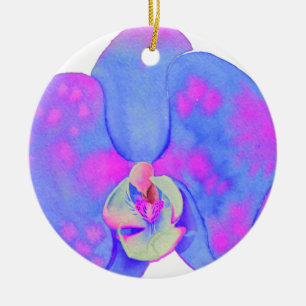 Lila Aquarellfarbe Orchideenmalerei Keramik Ornament