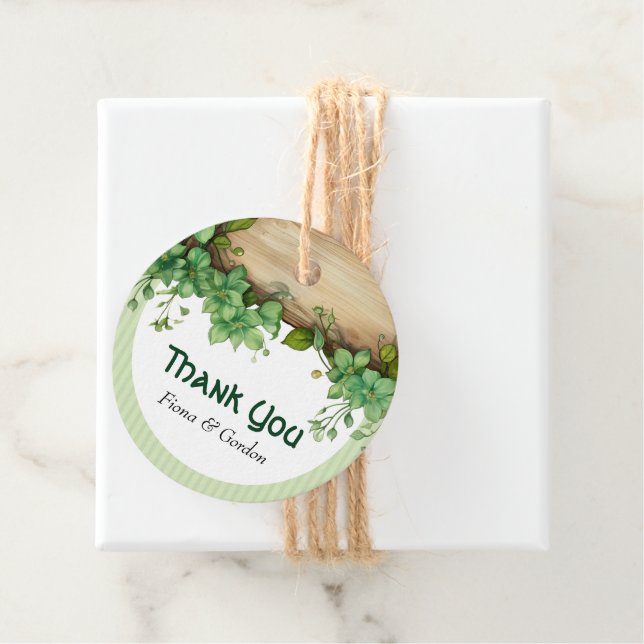 Lila Aquarellfarben-Blume Geschenkanhänger (Beispiel)