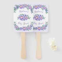 Lila Aquarellfarben Blume Kinderdusche Personalisi