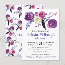 Lila Aquarellfarben Floral Boho Pensionskrankheit Einladung