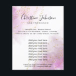 lila Aquarellfarben Imitate Glitzer Schönheitssalo Flyer<br><div class="desc">Schönheitssalon berufliche Make-up-Künstler Flyer</div>