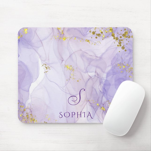 Lila Aquarellfarben-Tinte für Lilac individuell ei Mousepad (Mit Mouse)