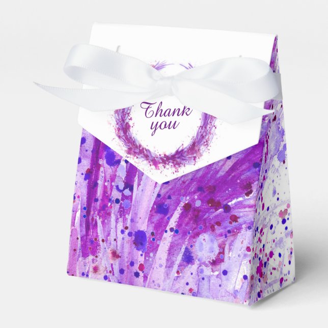Lila Aquarellkunst danke Geschenkboxen Geschenkschachtel (Vorderseite)