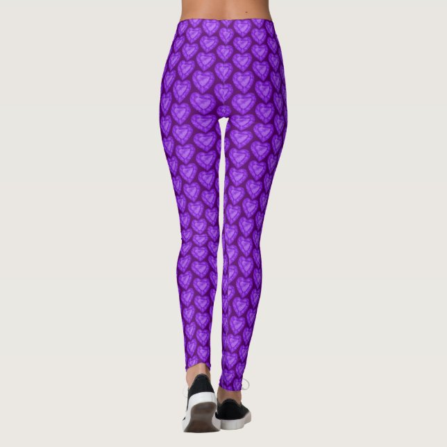 Lila Aquarellkunst Leggings (Rückseite)