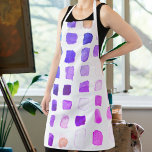 Lila Aquarellkunst Schürze<br><div class="desc">Diese Schürze ist mit einem Muster von Wasserfarben in lila und rosa dekoriert. Ideal für einen Künstler oder jemanden, der gerne malt. Wenn wir unsere Kunstwerke erstellen, werden Sie dieses exakte Bild von anderen Designern nicht finden. Original Watercolor Design © Michele Davies.</div>