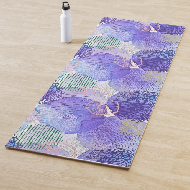 Lila Aquarellkunst Yogamatte (Beispiel)