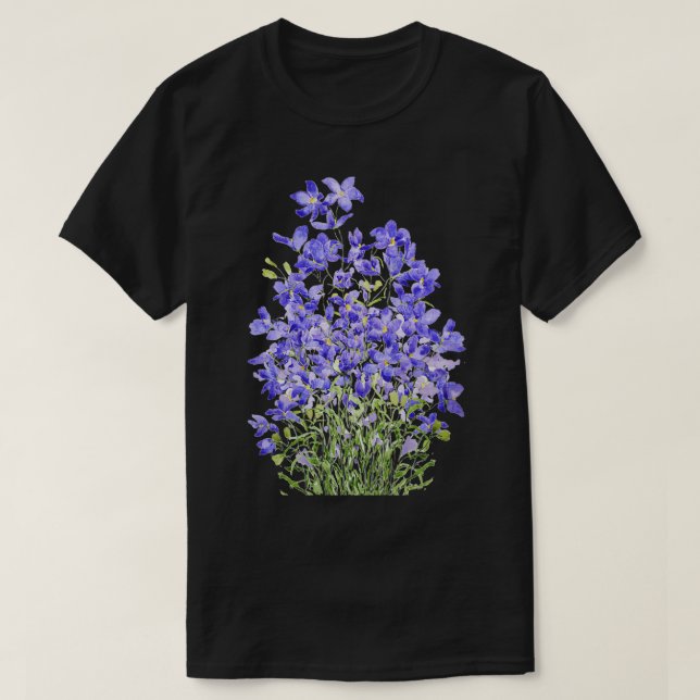 lila Aquarellmalerei mit wilder Blume T-Shirt (Design vorne)