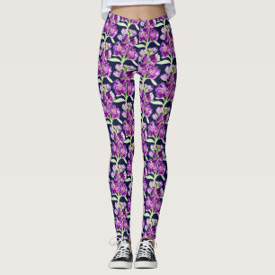 Lila Aquarellmuster Blume Blumenmuster Leggings