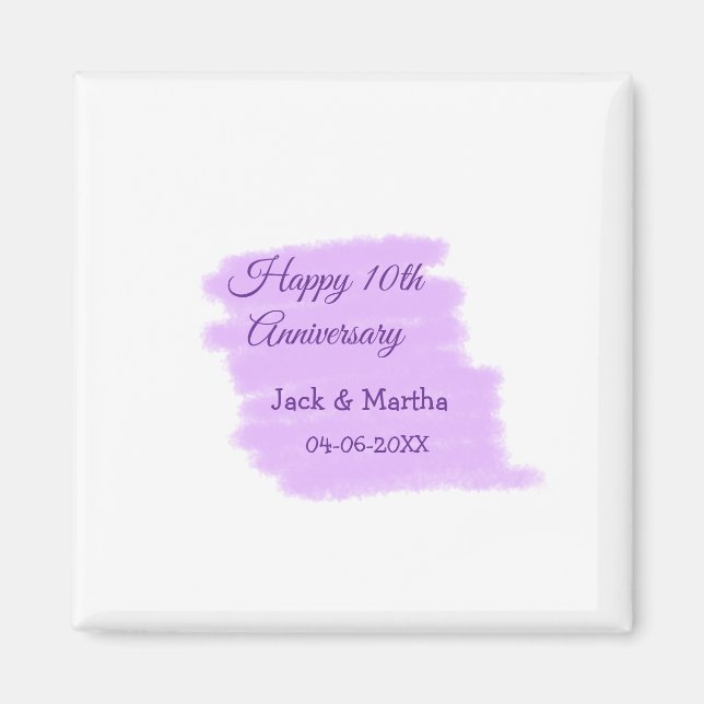 Lila Aquarellplatz, modern 10 Jahre alt Magnet (Vorne)