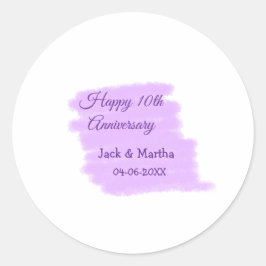 Lila Aquarellplatz, modern 10 Jahre alt Runder Aufkleber