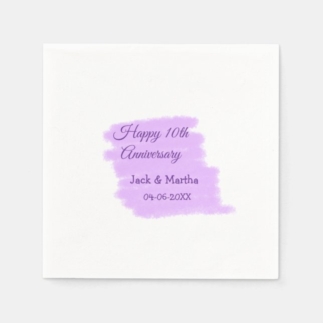 Lila Aquarellplatz, modern 10 Jahre alt Serviette (Vorderseite)