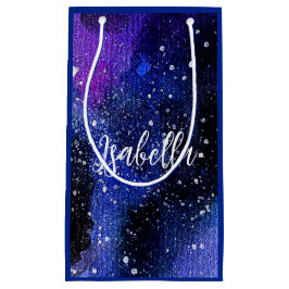 Lila Aquarelluniversum Kleine Geschenktüte