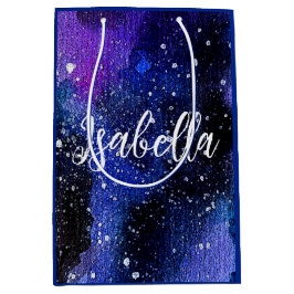 Lila Aquarelluniversum Mittlere Geschenktüte