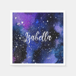 Lila Aquarelluniversum Serviette