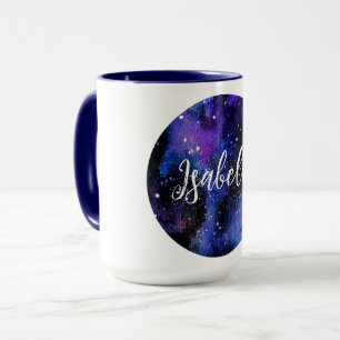 Lila Aquarelluniversum Tasse