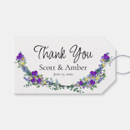 Lila Aquarellviolette Geschenkanhänger