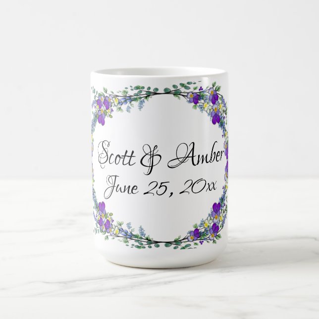 Lila Aquarellviolette Kaffeetasse (Mittel)