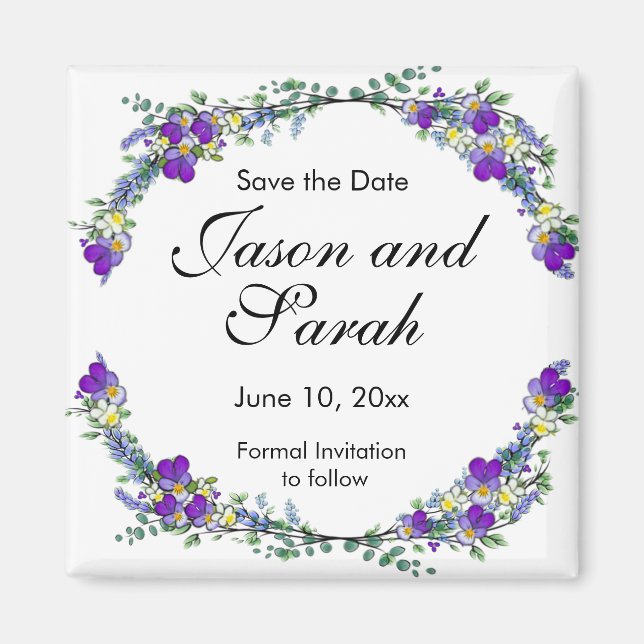 Lila Aquarellviolette Magnet (Vorne)