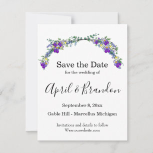 Lila Aquarellviolette Save The Date