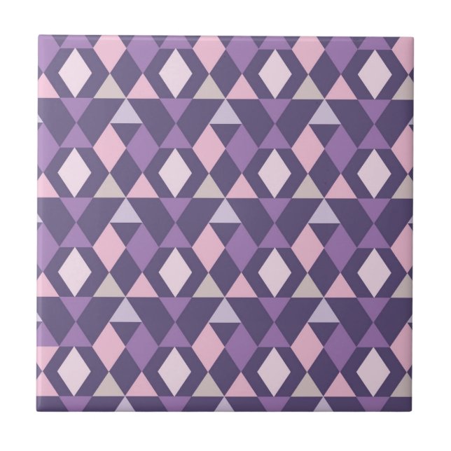 Lila arabisches geometrisches Muster Fliese (Vorderseite)