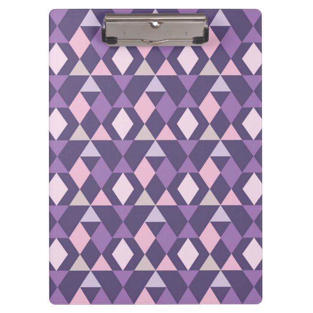 Lila arabisches geometrisches Muster Klemmbrett (Vorderseite)