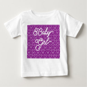 Lila Art Deco Blumenbeete Baby T-shirt