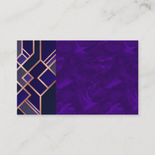 Lila Art Deco China Seide Business Card Visitenkarte