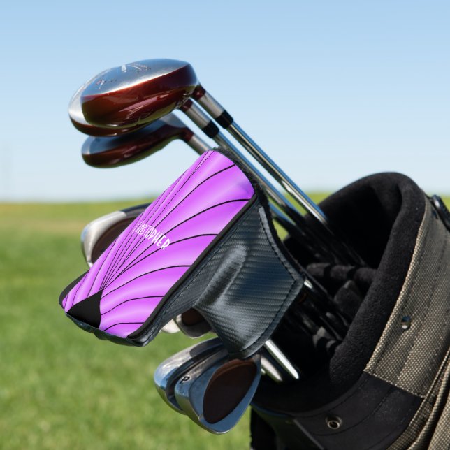 Lila Art Deco Design Golf Headcover (In Situ)