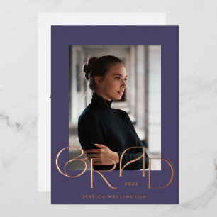 Lila Art Deco Tyopgrafy Graduate Foto 2022 Folieneinladung