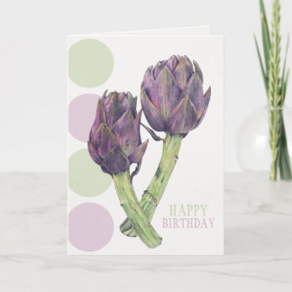 Lila Artichokes Geburtstagskarte Karte