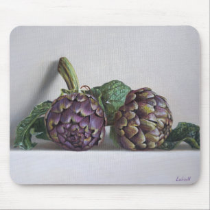 Lila Artischocken Hyperrealismus-Malerei Mousepad